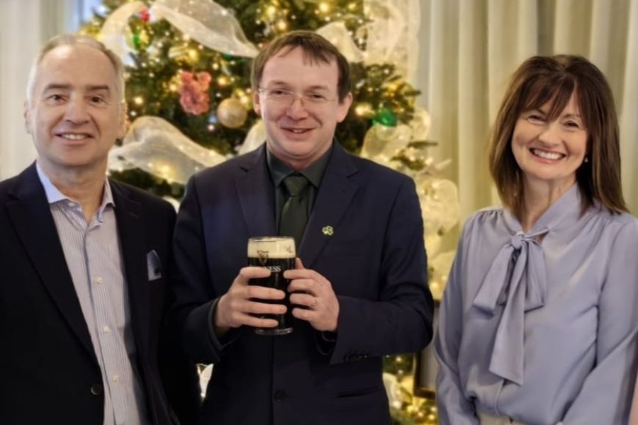 European Commission Expert Pat McCarthy with Ireland's Ambassador to China Nicholas O‘ Brien